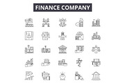 Finance company line icons, signs