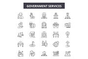 Government services line icons