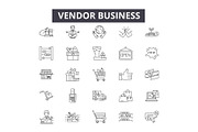 Vendor business line icons, signs