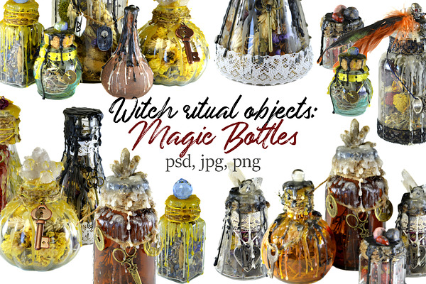 Set with magic bottles