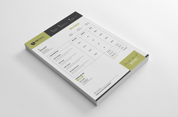 Pixe invoice template in Stationery Templates - product preview 2