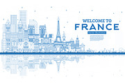 Outline Welcome to France Skyline