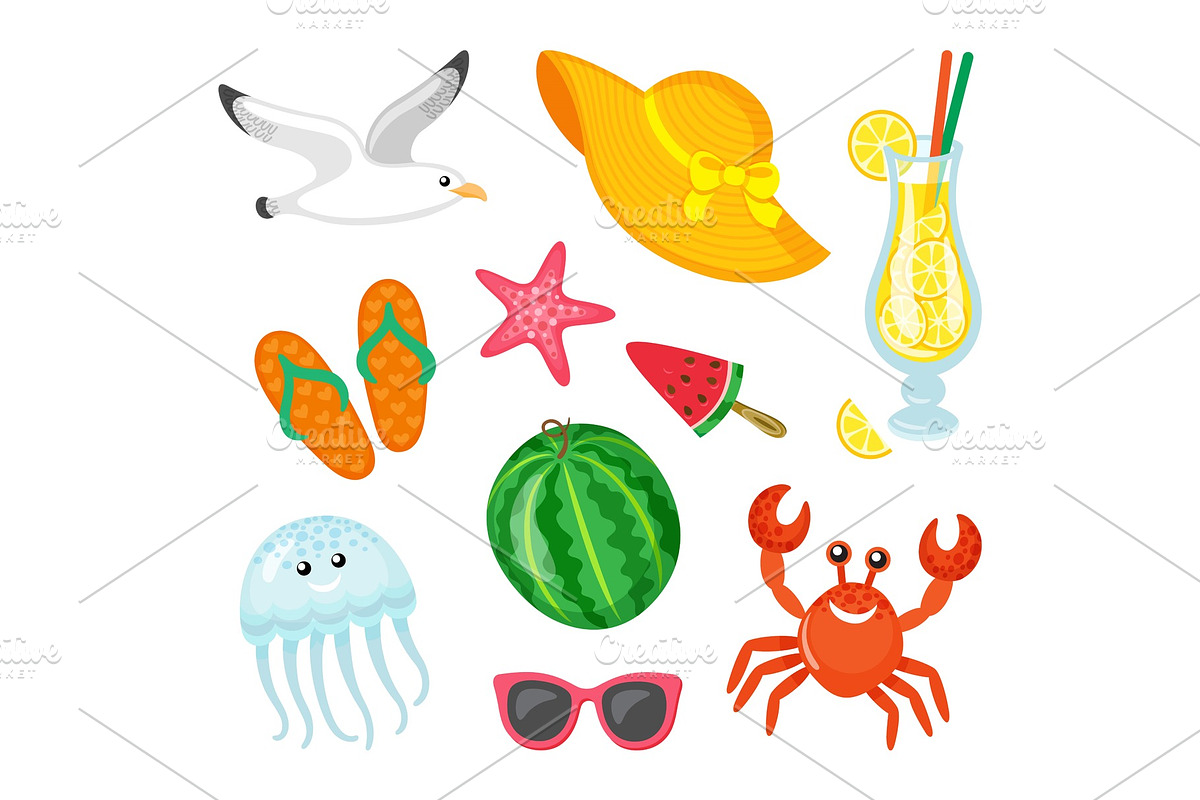 Summer Journey Elements, Seafood and in Illustrations - product preview 8