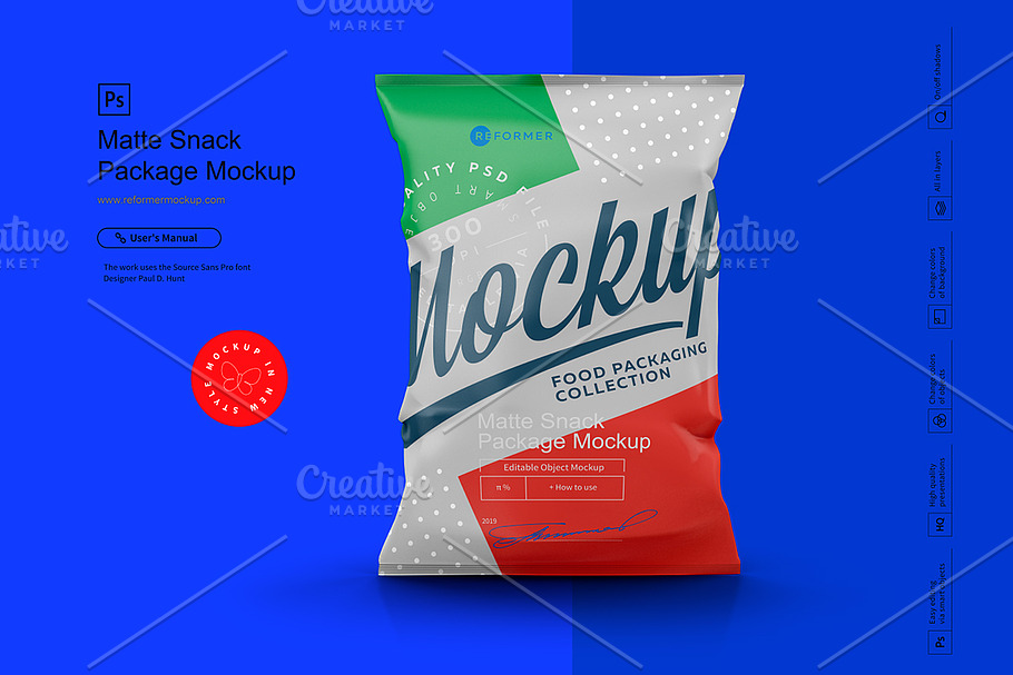 Matte Snack Package Mockup in Product Mockups - product preview 8