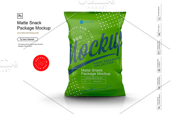 Matte Snack Package Mockup in Product Mockups - product preview 4