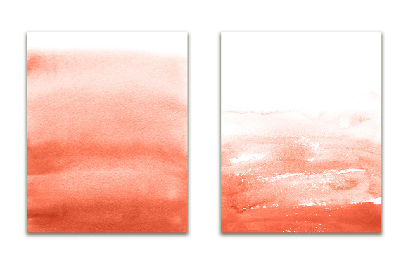 Coral ombre watercolor in Textures - product preview 3