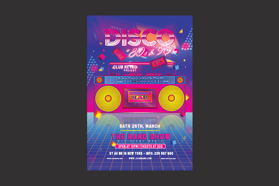 Disco Party Flyer in Flyer Templates - product preview 8