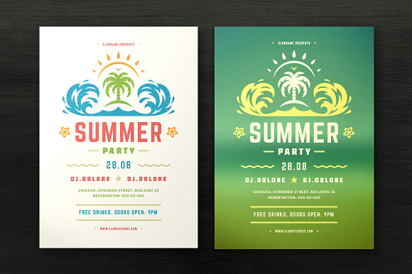 Summer Party Flyer Template in Invitation Templates - product preview 1