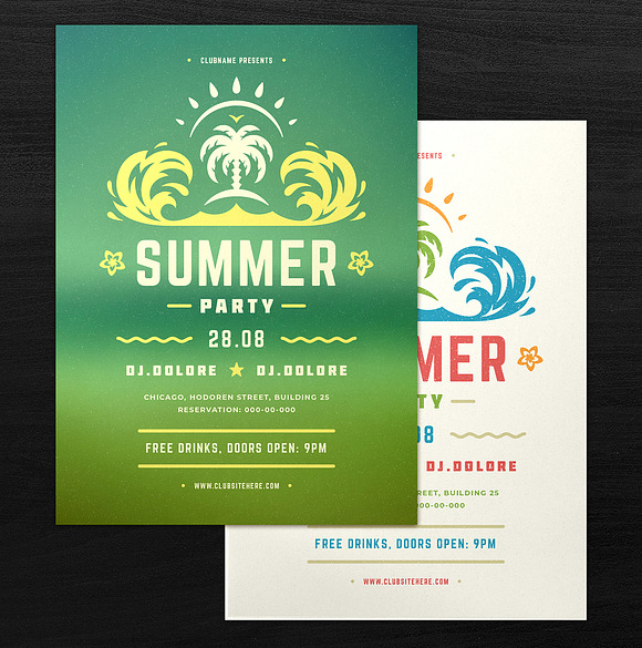 Summer Party Flyer Template in Invitation Templates - product preview 2