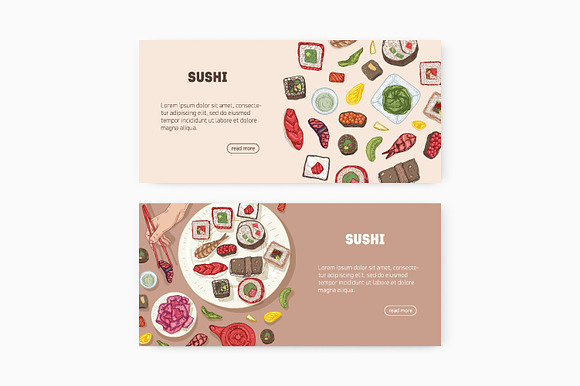 Sushi bundle in Illustrations - product preview 1