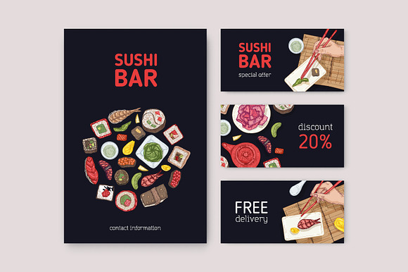 Sushi bundle in Illustrations - product preview 3