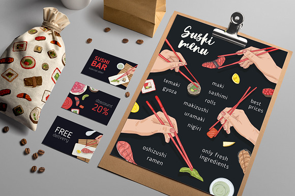 Sushi bundle in Illustrations - product preview 21