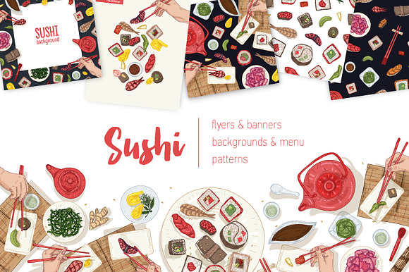 Sushi bundle in Illustrations - product preview 29