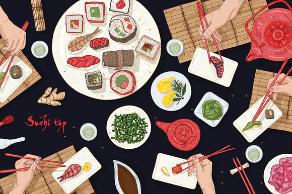 Sushi bundle in Illustrations - product preview 30