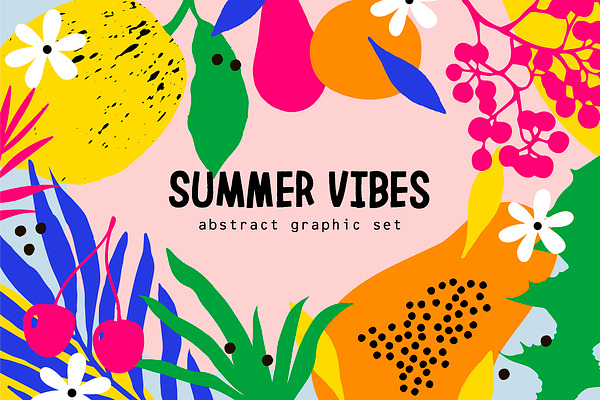 "SUMMER VIBES" Abstract Graphic Set