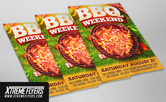 BBQ Weekend Flyer Template in Invitation Templates - product preview 1