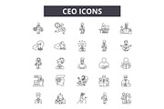 Ceo line icons, signs set, vector