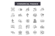Commercial finance line icons, signs