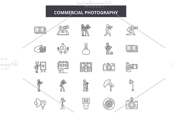 Commercial photography line icons