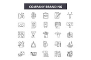 Company branding line icons, signs
