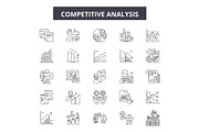Competitive analysis line icons