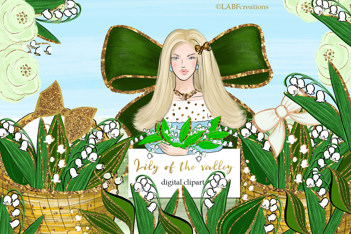 Lily Of The Valley  Spring Clip Art in Illustrations - product preview 8