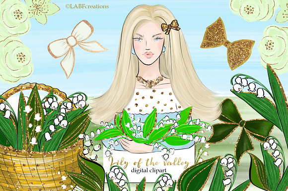 Lily Of The Valley  Spring Clip Art in Illustrations - product preview 1