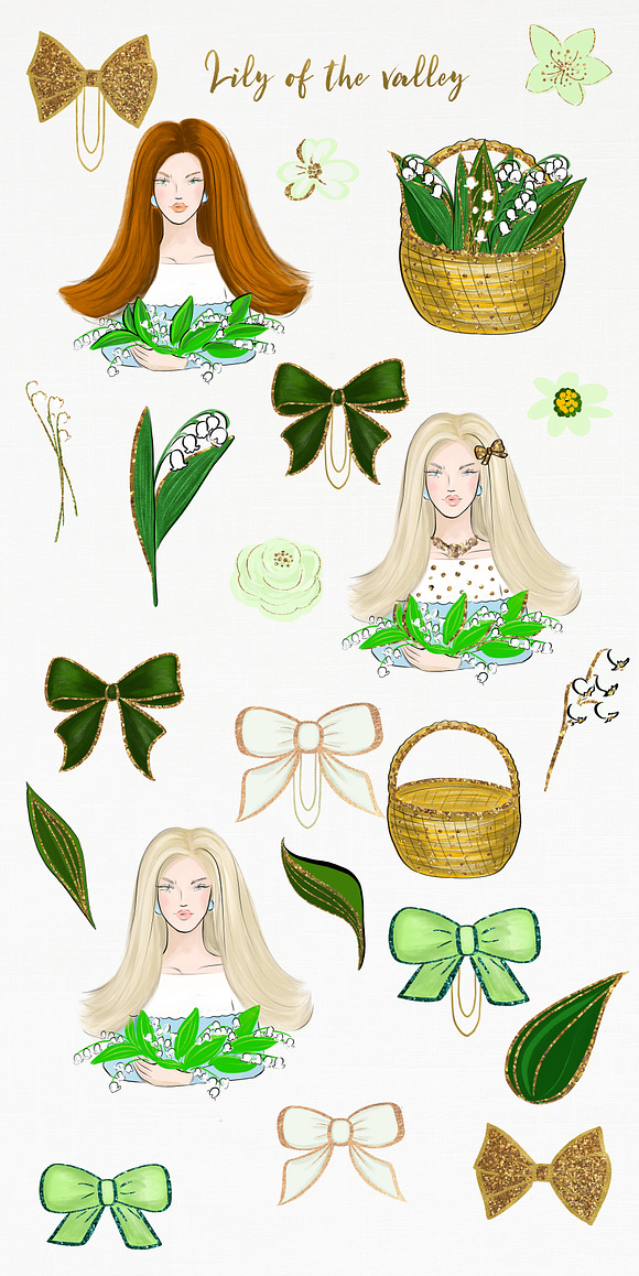 Lily Of The Valley  Spring Clip Art in Illustrations - product preview 2