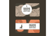 Wood vector pattern business card