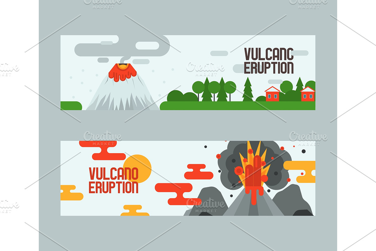 Volcano vector eruption volcanism in Objects - product preview 8