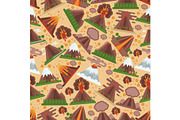 Volcano vector seamless pattern