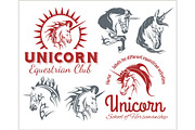 Vector set - Unicorns and horses