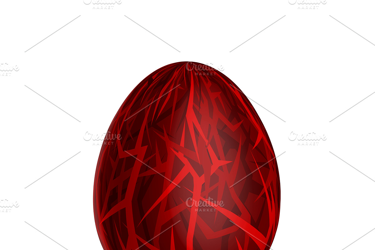 Easter egg with a pattern of ruby th in Objects - product preview 8