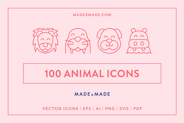 Line Icons – Animals