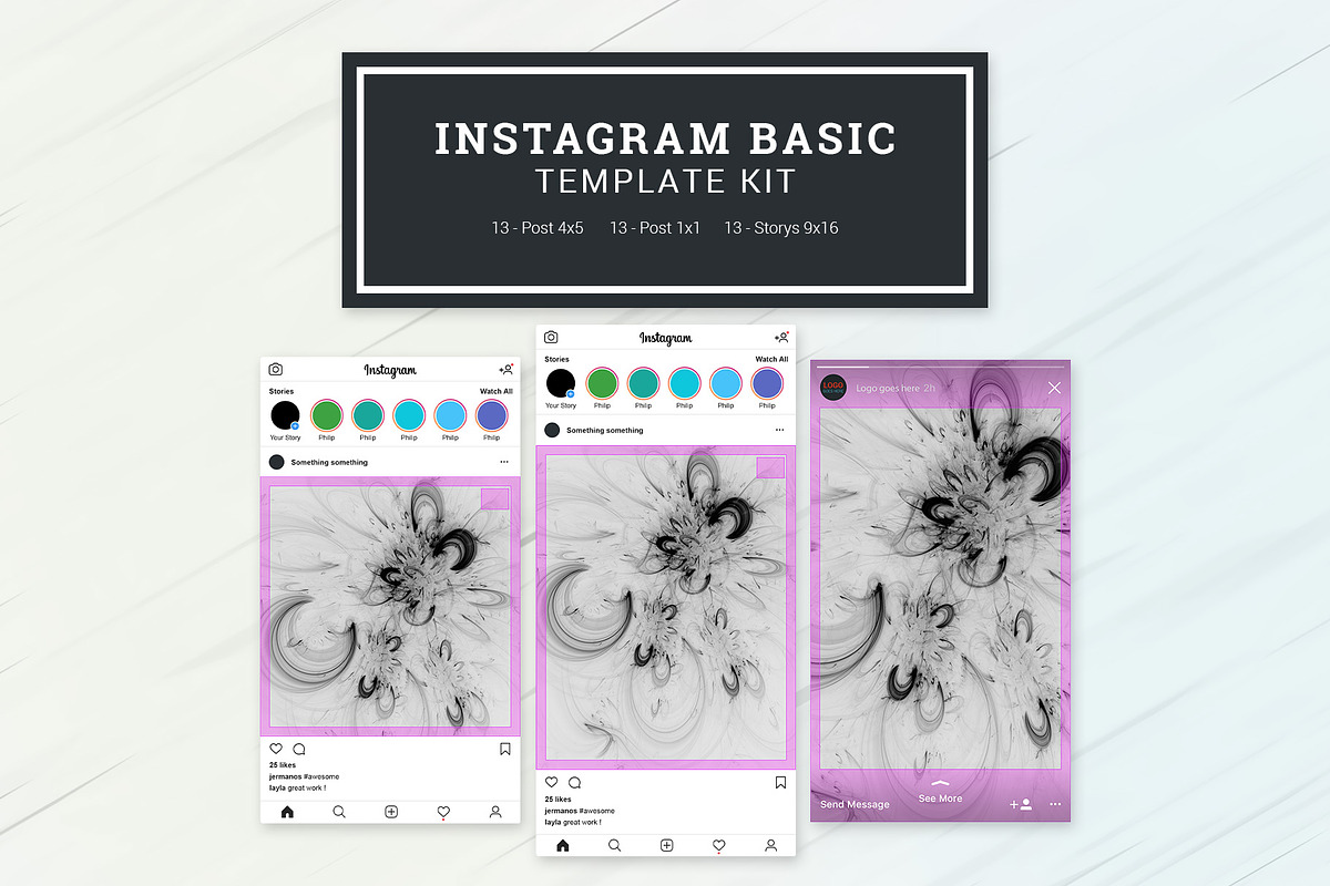 Instagram Basic Templates Kit in Instagram Templates - product preview 8