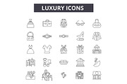 Luxury line icons, signs set, vector