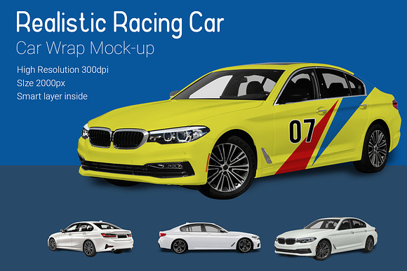 Racing Car Mock-Up in Branding Mockups - product preview 2
