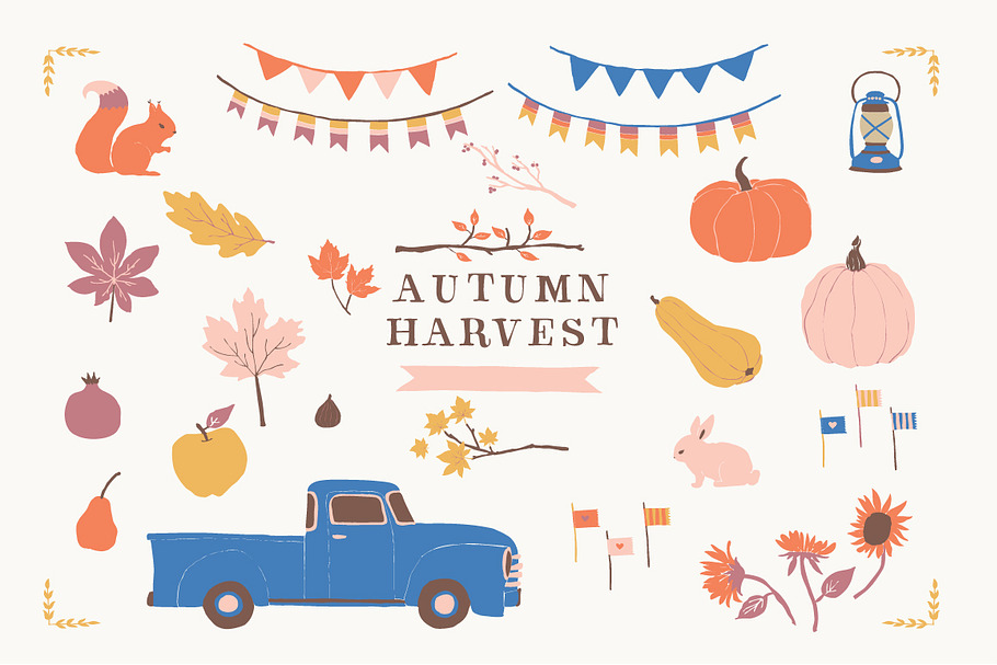 Autumn Harvest Clip Art Set