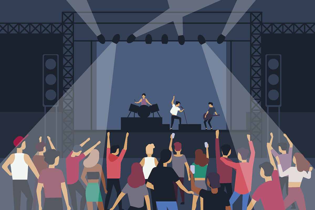 Open air festival, concert in Illustrations - product preview 8