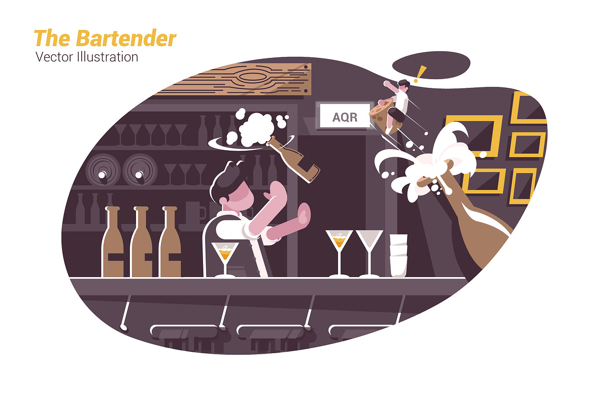 The Bartender - Vector Illustration in Illustrations - product preview 8