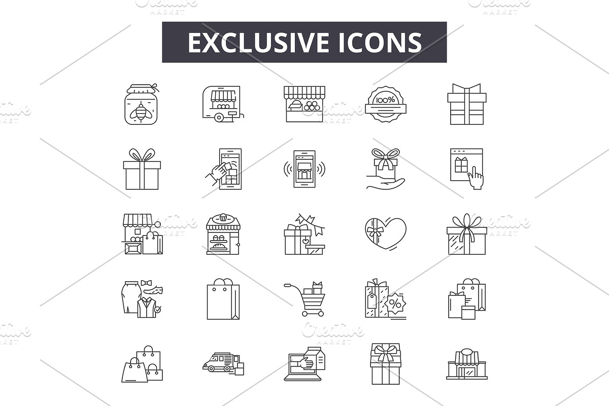 Exclusive line icons, signs set in Illustrations - product preview 8