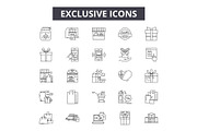 Exclusive line icons, signs set