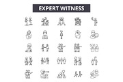 Expert witness line icons, signs set