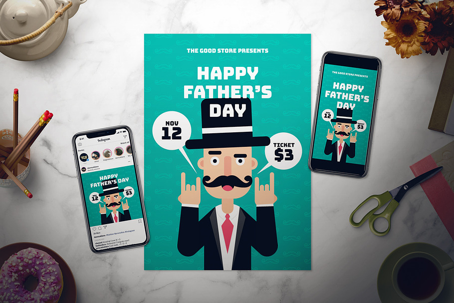 Father's Day Flyer Set in Flyer Templates - product preview 8