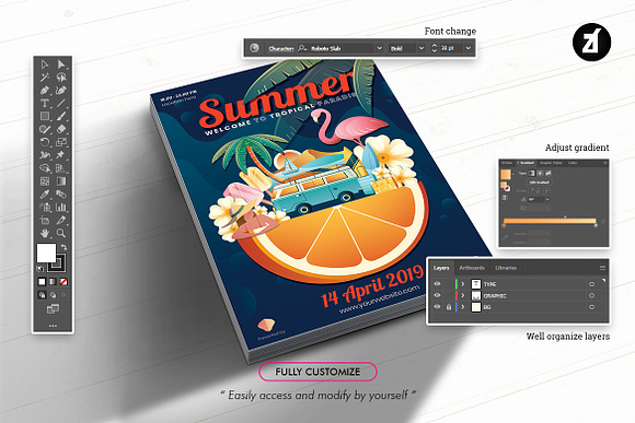 25 Summer elements with graphics in Summer Icons - product preview 4