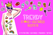 60 Trendy Icons + Stickers Artpack