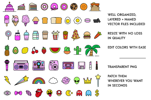 60 Trendy Icons + Stickers Artpack in Cool Icons - product preview 2