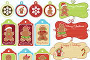 christmas tags label frames clipart