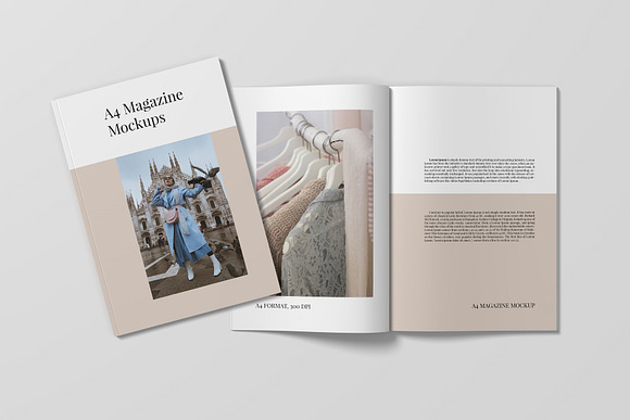 A4 and US Letter Magazine Mockups in Print Mockups - product preview 3