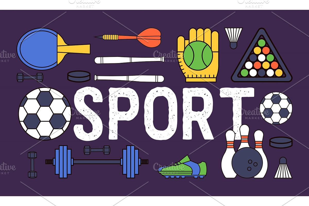 Sport pattern vector sportive in Illustrations - product preview 8